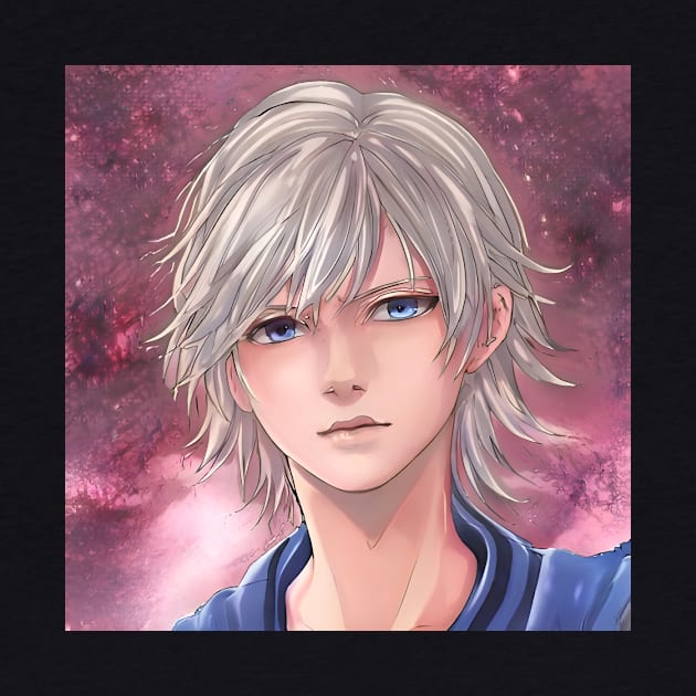 White Hair Anime Boy by animegirlnft